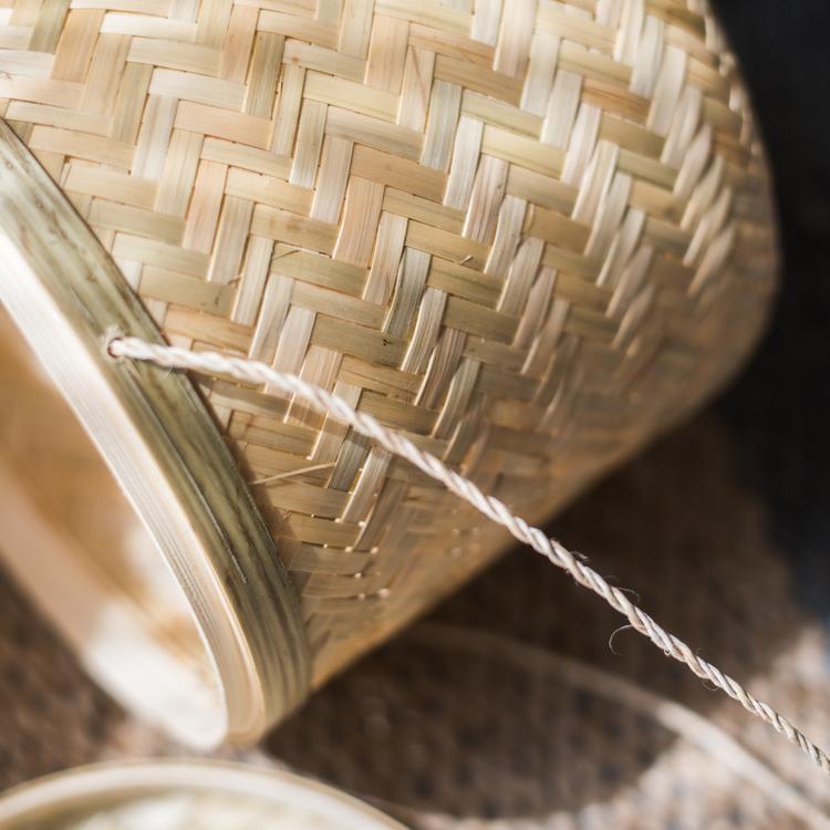 Southeast Asia Round Bamboo Tea Storage Box