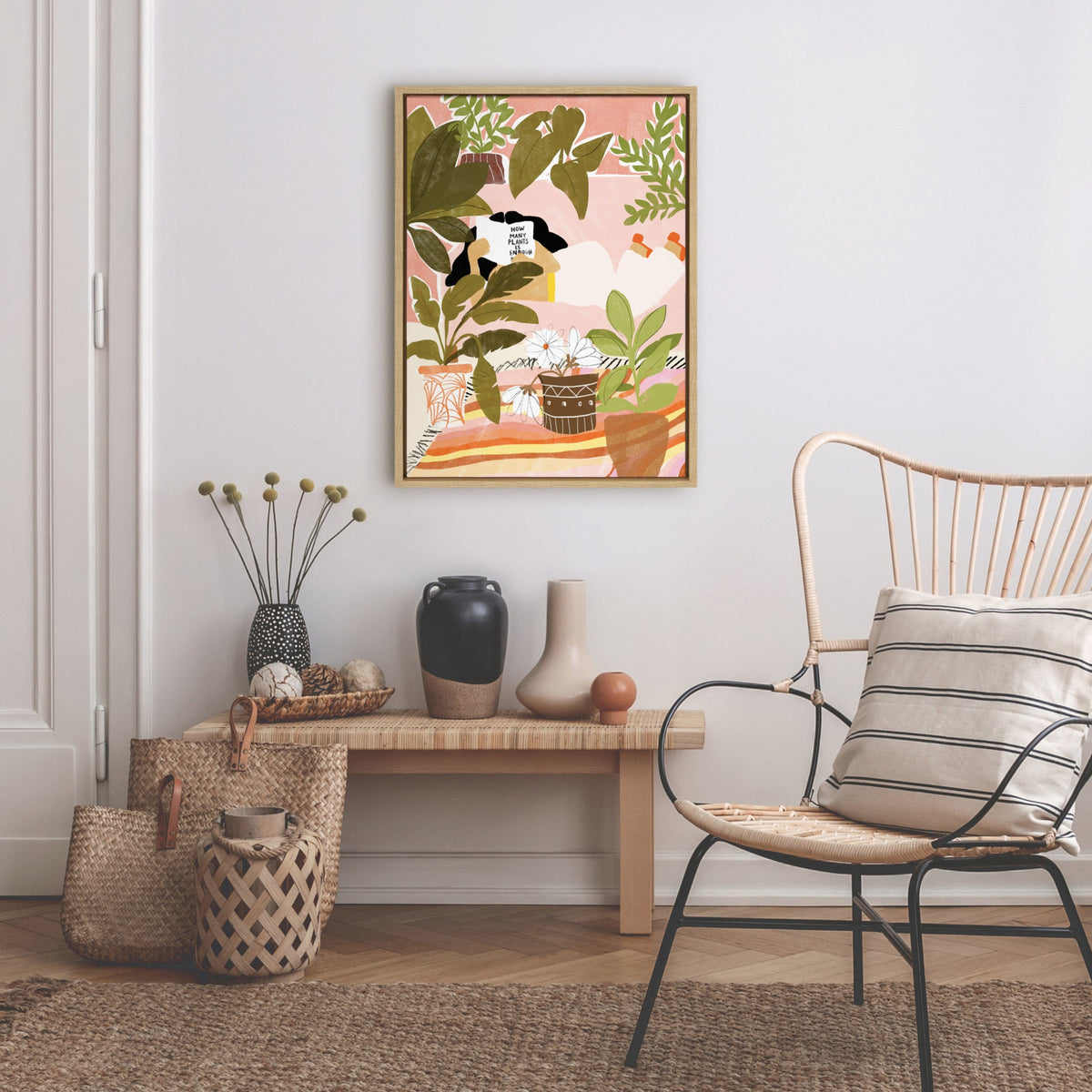 Sylvie Never Enough Plants Framed Canvas by Alja Horvat