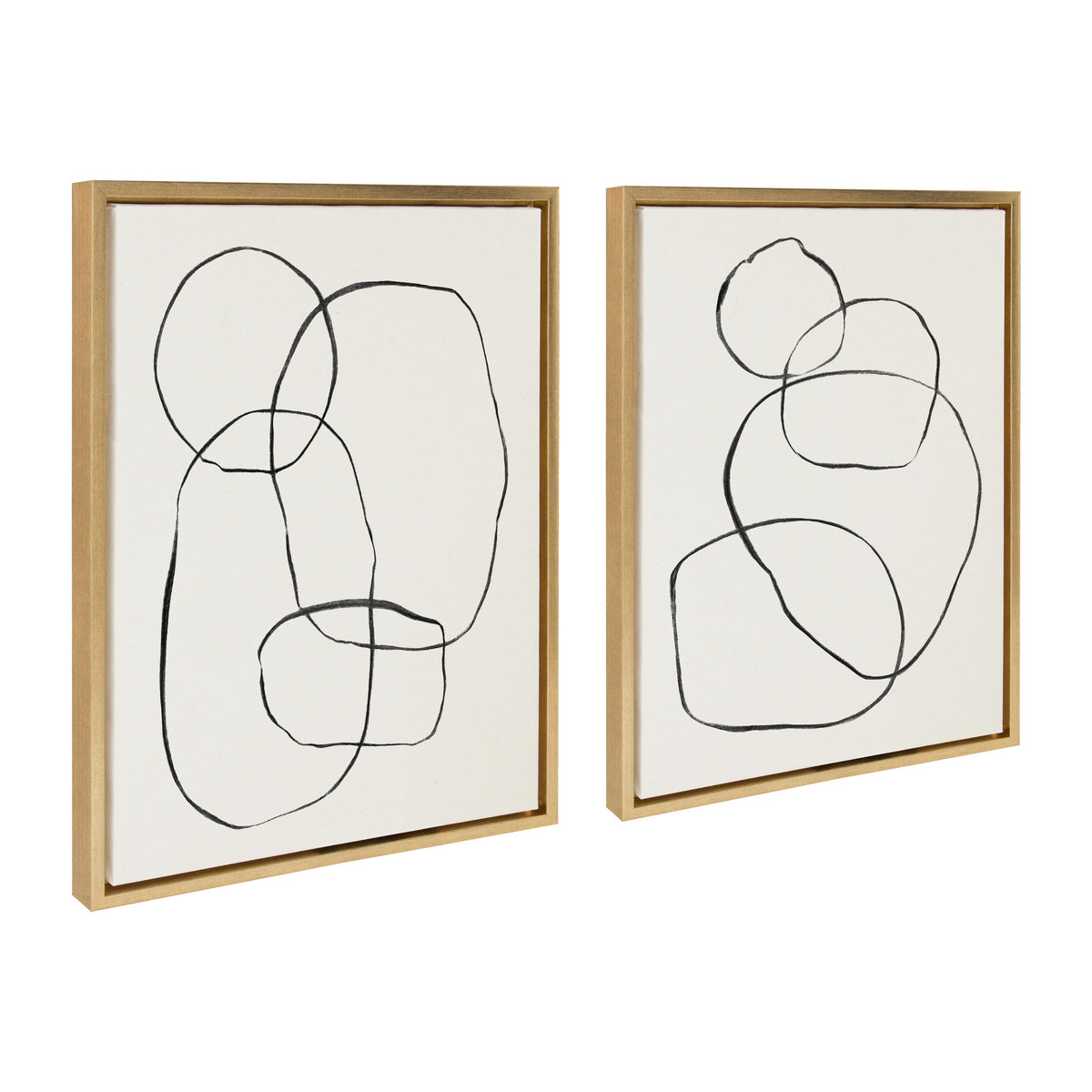 Sylvie Going in Circles Framed Textured Canvas Set of 2 by Teju Reval of SnazzyHues