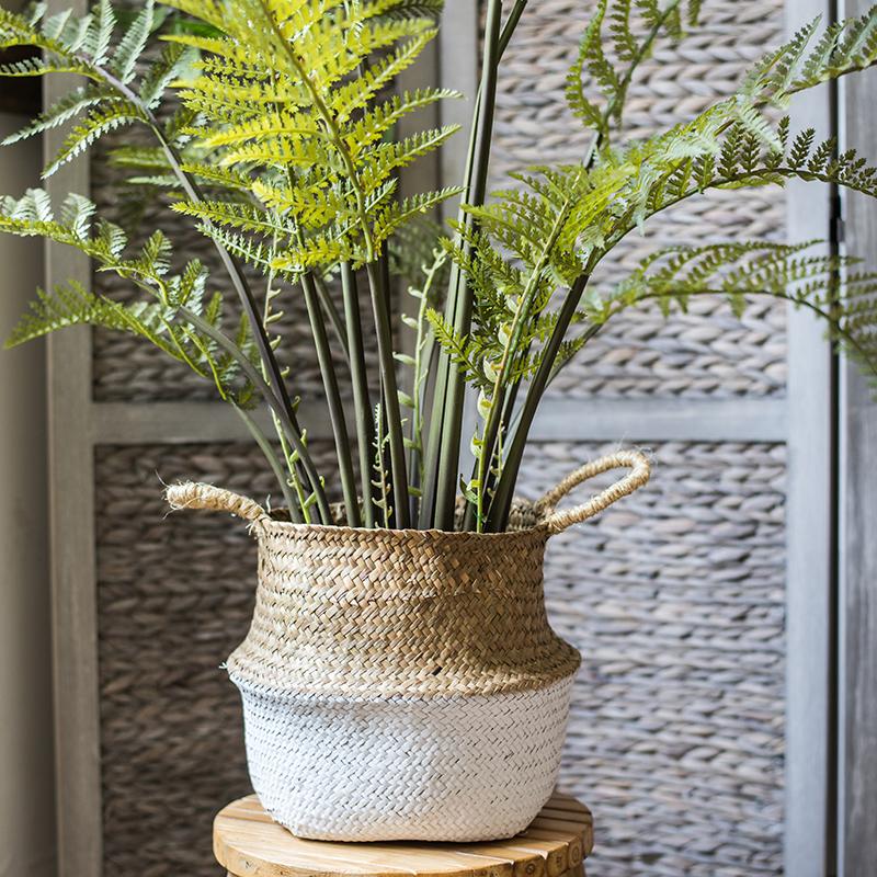 Pop-Up Straw Belly Basket