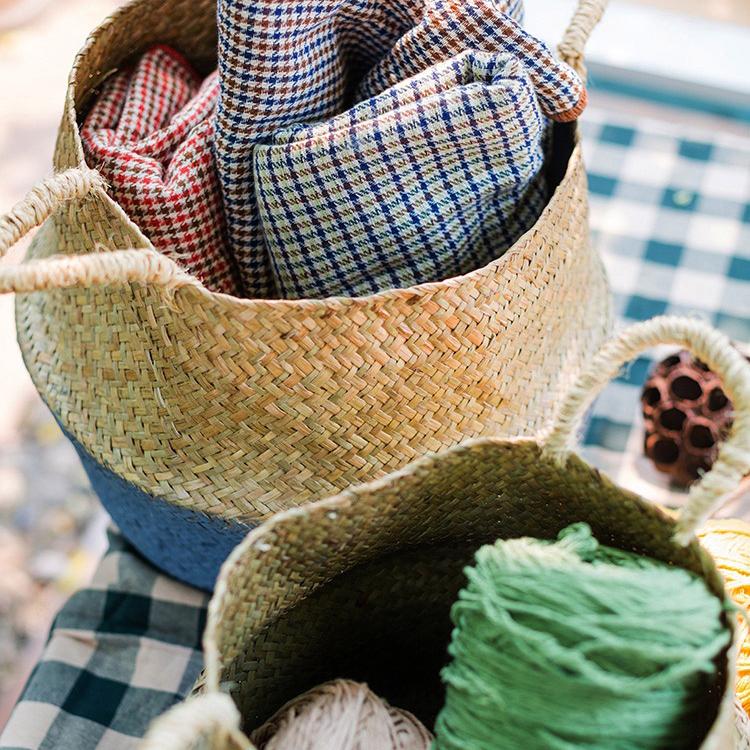 Pop-Up Straw Belly Basket