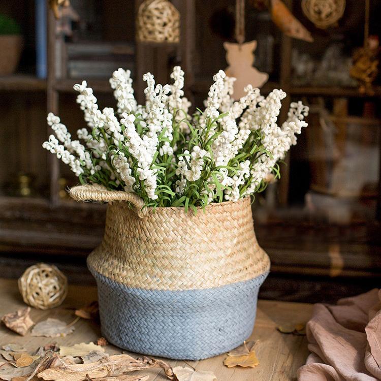 Pop-Up Straw Belly Basket