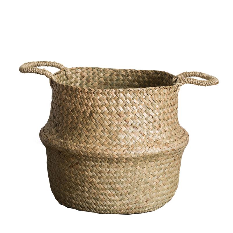 Pop-Up Straw Belly Basket