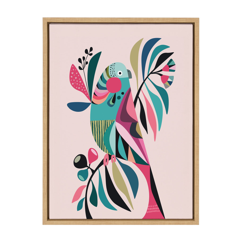 Sylvie Parakeet Framed Canvas by Rachel Lee of My Dream Wall