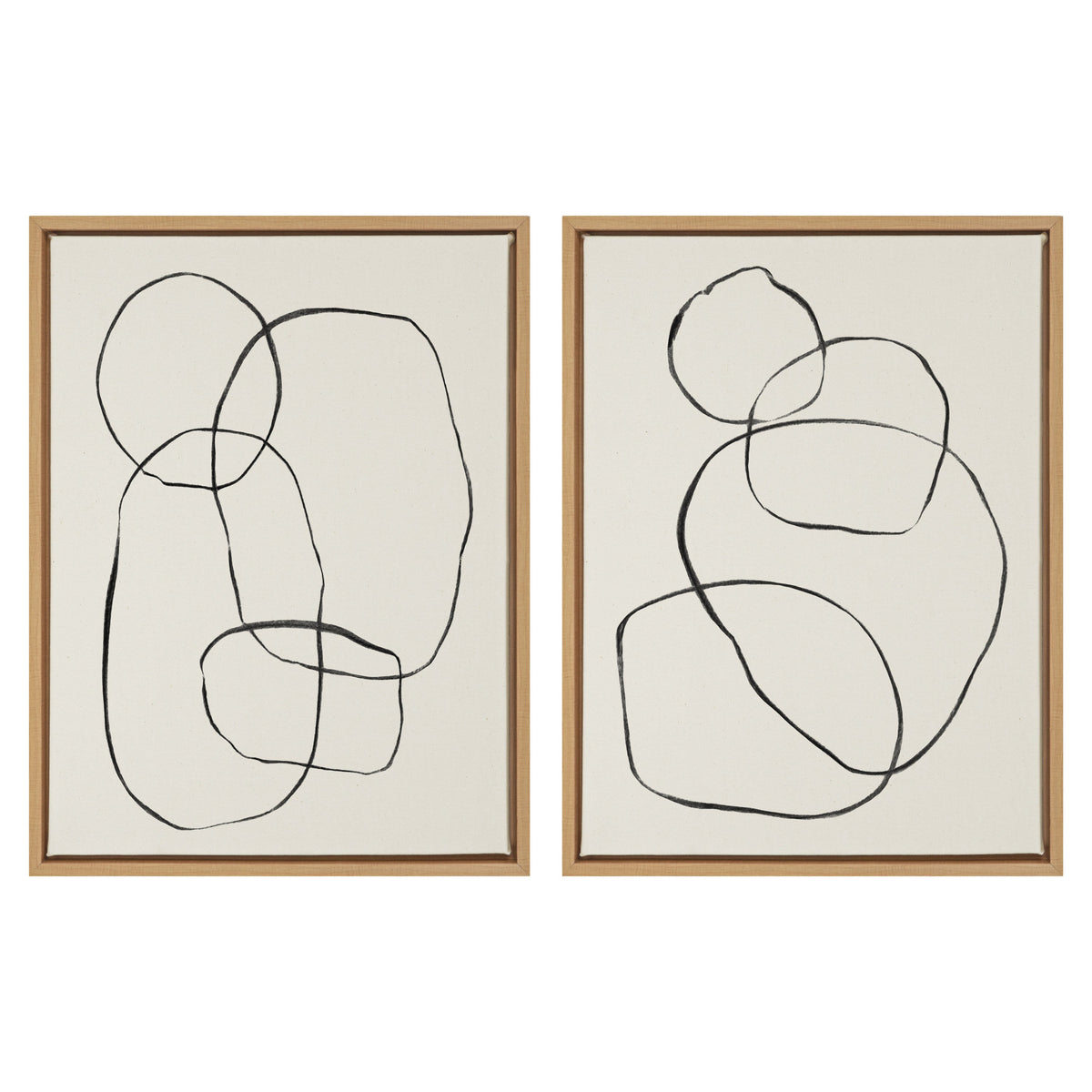 Sylvie Going in Circles Framed Textured Canvas Set of 2 by Teju Reval of SnazzyHues