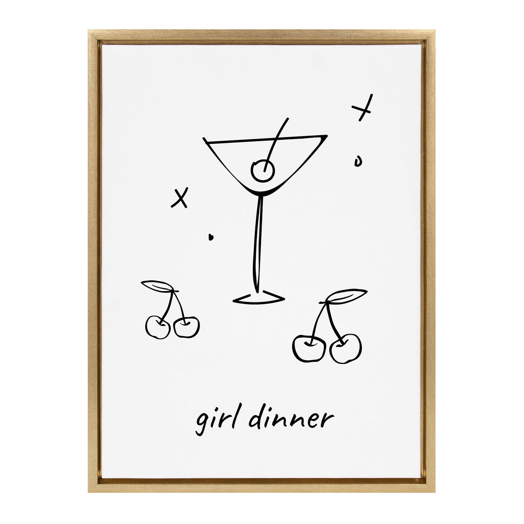 Sylvie Girl Dinner Framed Canvas by Honey Island Studio