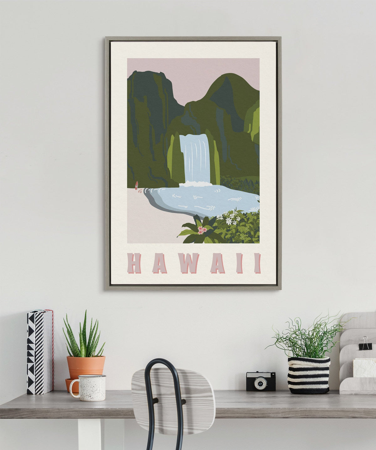 Sylvie Travel Poster Hawaii Framed Canvas by Chay O.