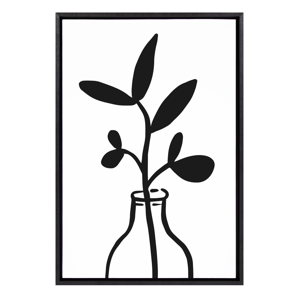 Sylvie Modern Botanical Vase 3 Framed Canvas by The Creative Bunch Studio