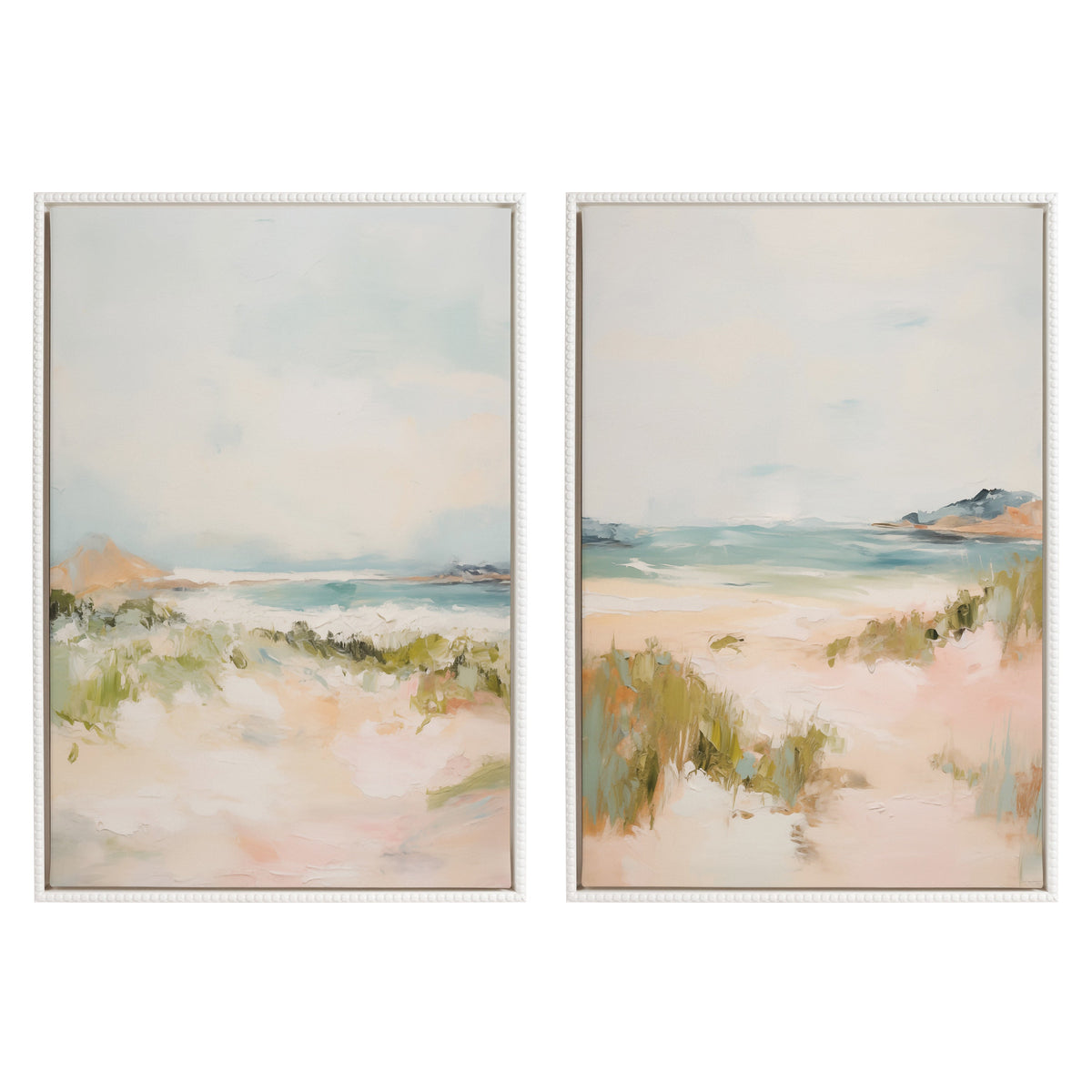 Sylvie Beaded Tranquil Landscape III and V Framed Canvas Art Set of 2 by Amy Lighthall