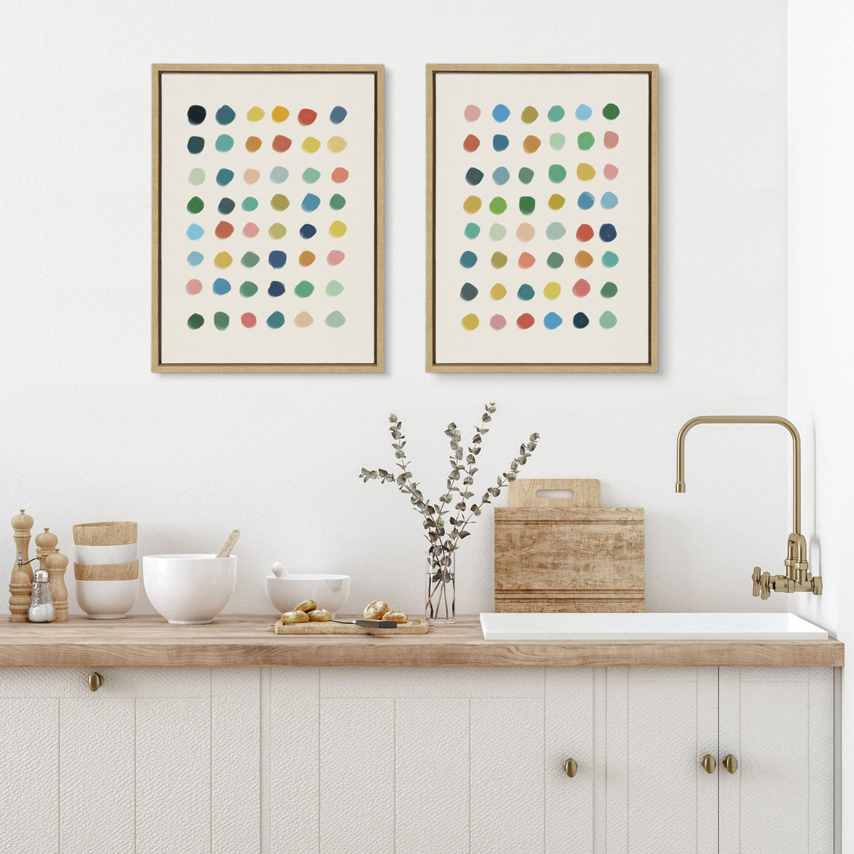 Sylvie Meditation 1 and 2 Framed Canvas Art Set of 2 by Kelly Knaga