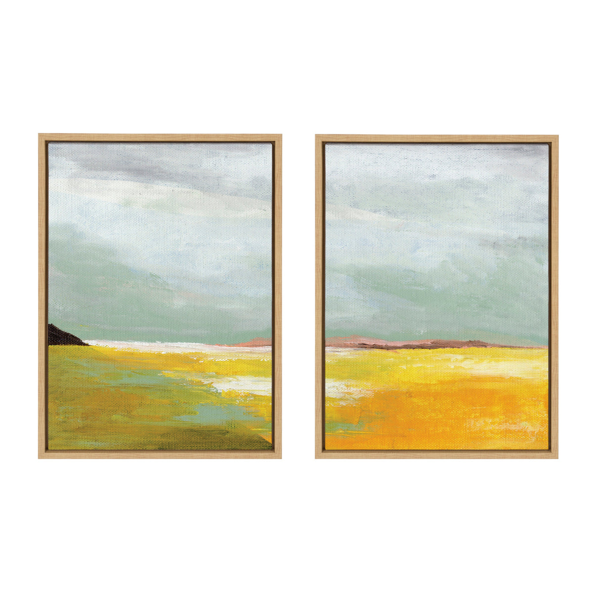 Sylvie Golden Root Lake I and II Framed Canvas Art Set of 2 by Nikita Jariwala