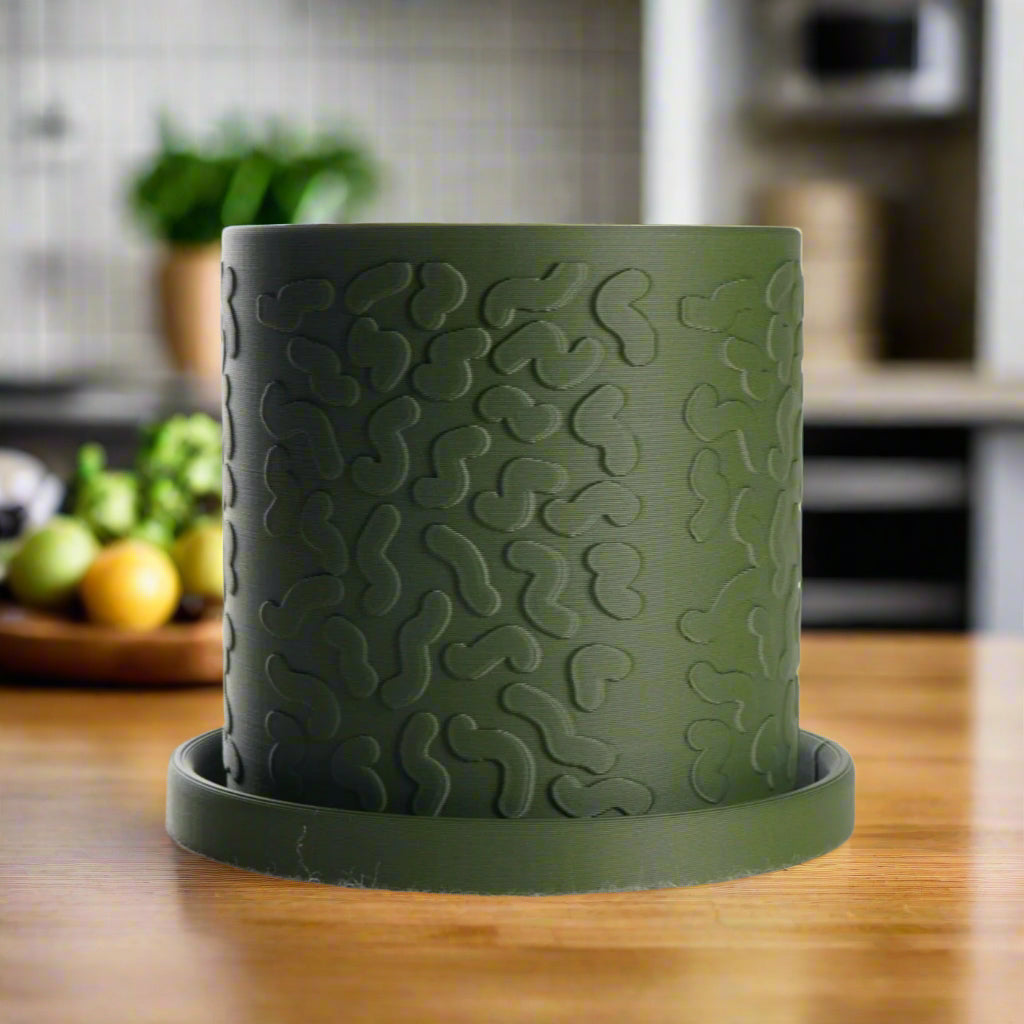 Tiny Squiggle Cheetah Planter Pot, With Drainage & Drip Tray