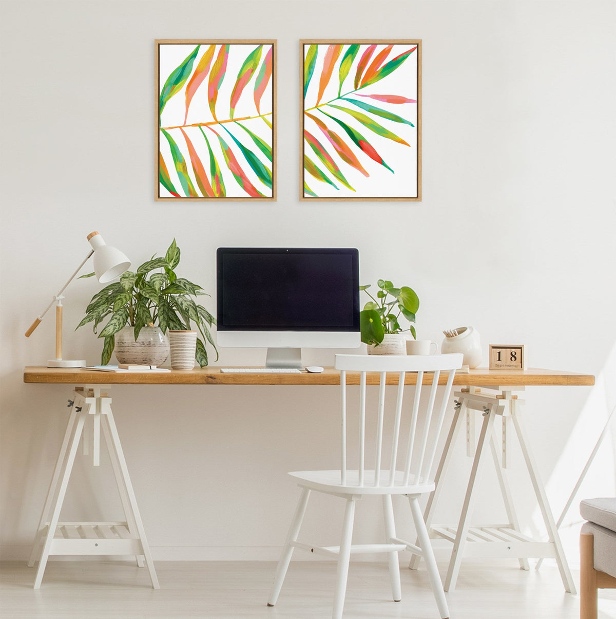 Sylvie Palma No. 2 1 and 2 Framed Canvas Art Set of 2 by Jessi Raulet of Ettavee