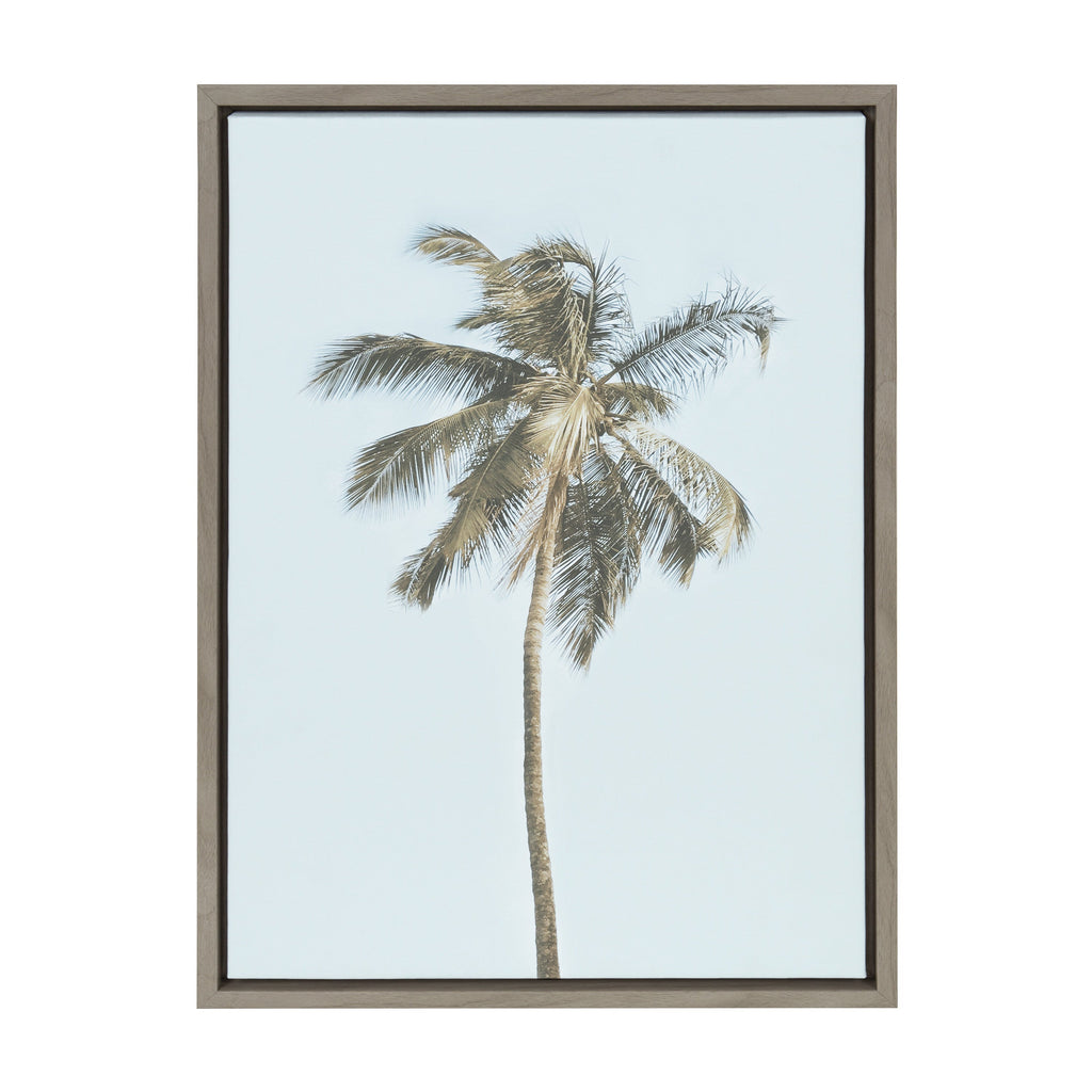 Sylvie One Coconut Palm Tree Framed Canvas by The Creative Bunch Studio