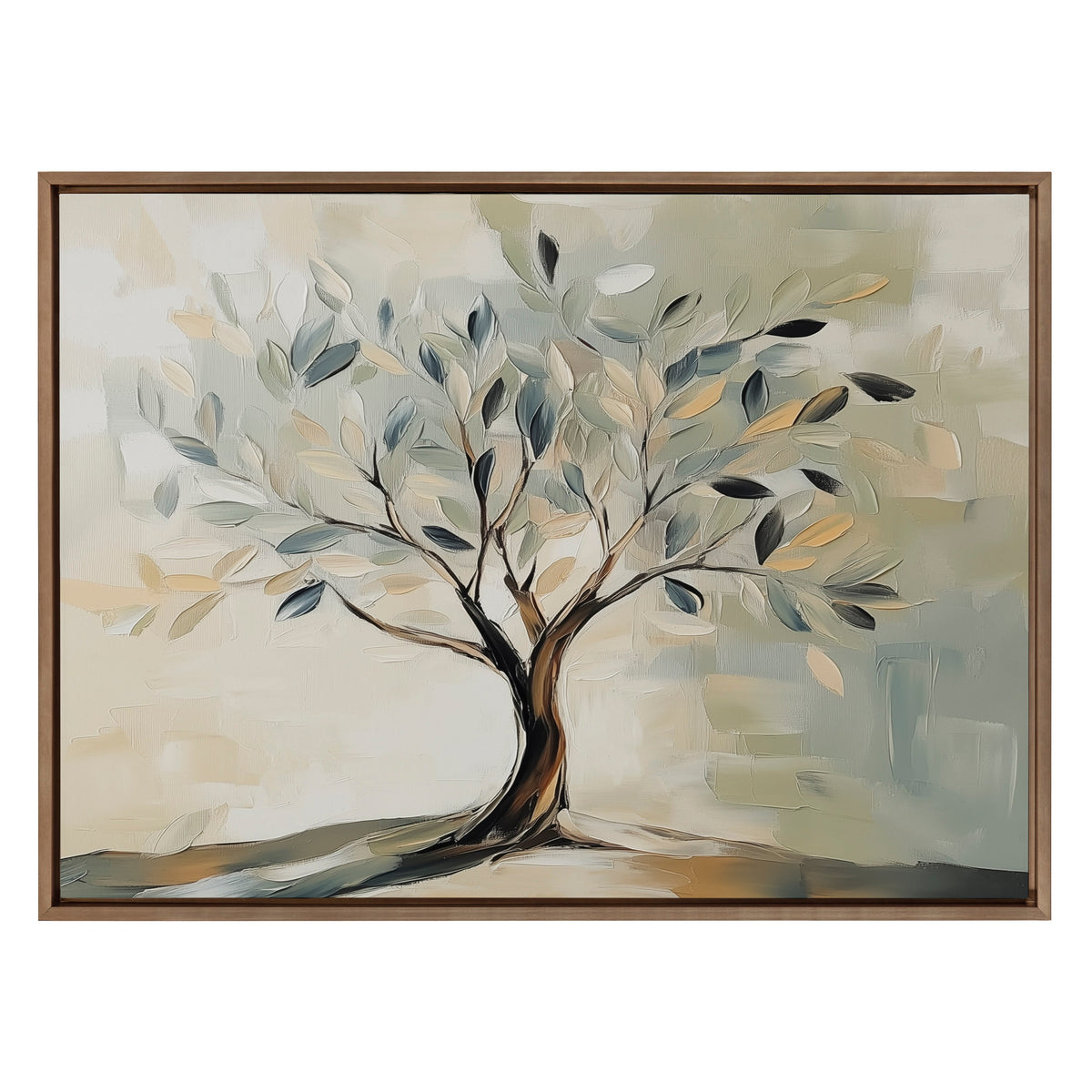 Sylvie Olive Tree Abstract Landscape Framed Canvas by The Creative Bunch Studio