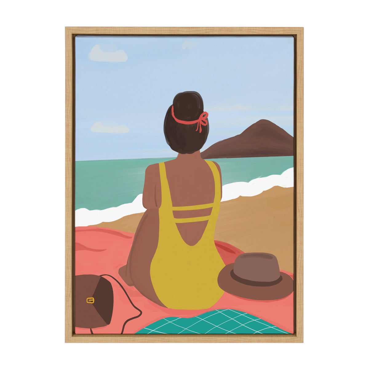 Sylvie Beach Solo Framed Canvas by Queenbe Monyei