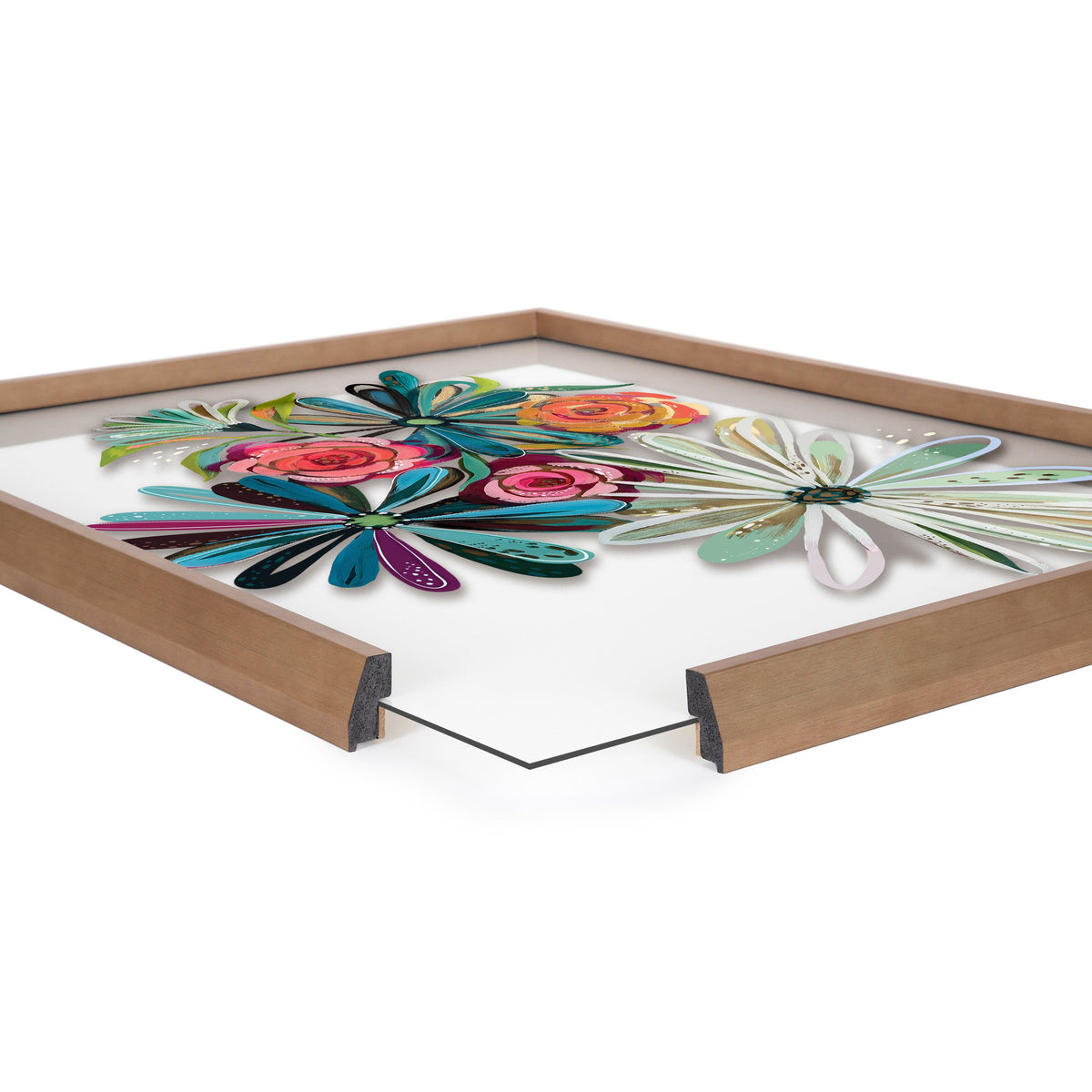 Blake Flowers on Glass 2 Whole Flowers Framed Printed Art by Jessi Raulet of Ettavee
