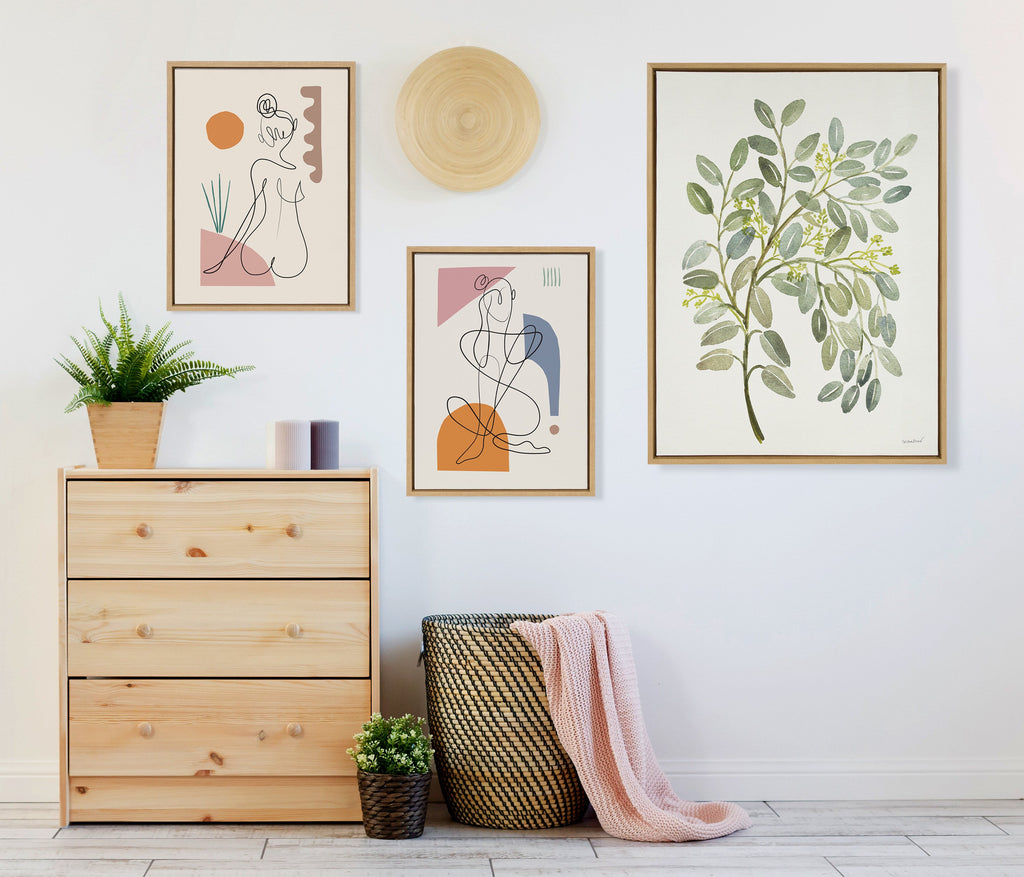 Sylvie Pale Leaves Framed Canvas by Patricia Shaw