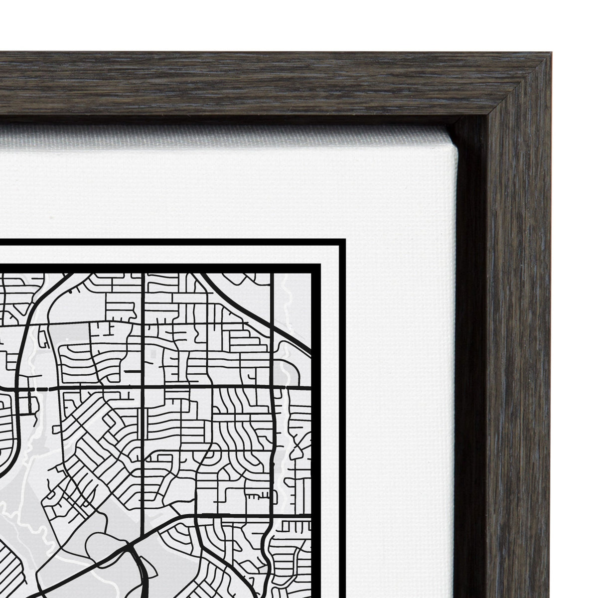 Sylvie Dallas Modern Map Framed Canvas by Jake Goossen