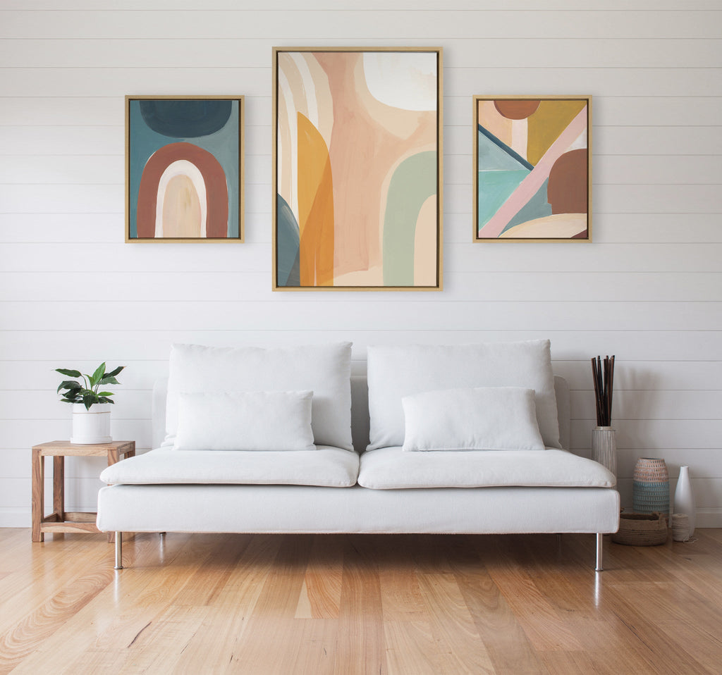 Sylvie Sunrise Over Marrakesh, Teotitlan Valley Study 1 and Teotitlan Valley Study 2 Framed Canvas Set of 3 by Kate Aurelia Holloway