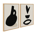 Sylvie Black Vase and Fly Away Framed Canvas Set of 2 by Rocket Jack