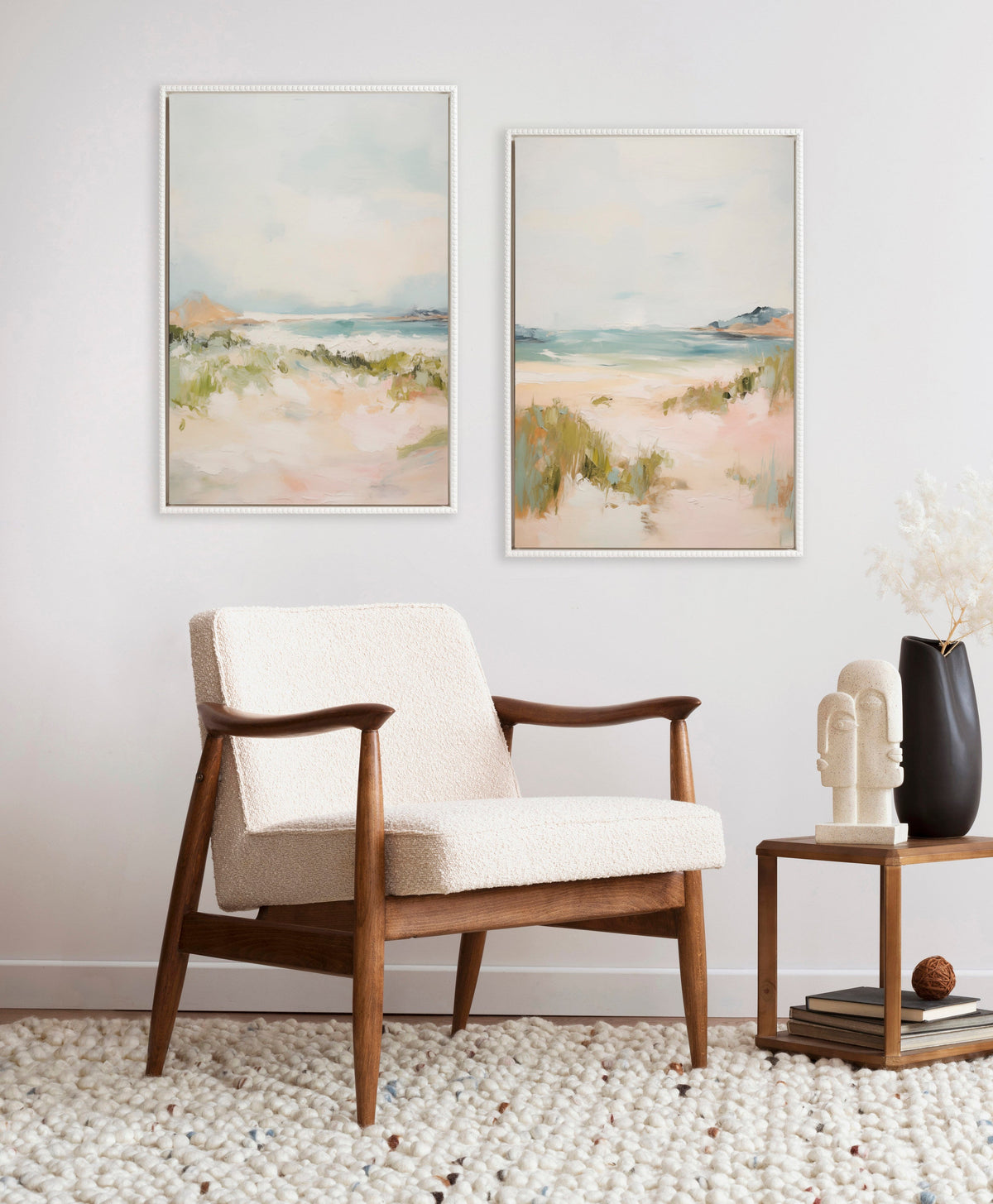 Sylvie Beaded Tranquil Landscape III and V Framed Canvas Art Set of 2 by Amy Lighthall