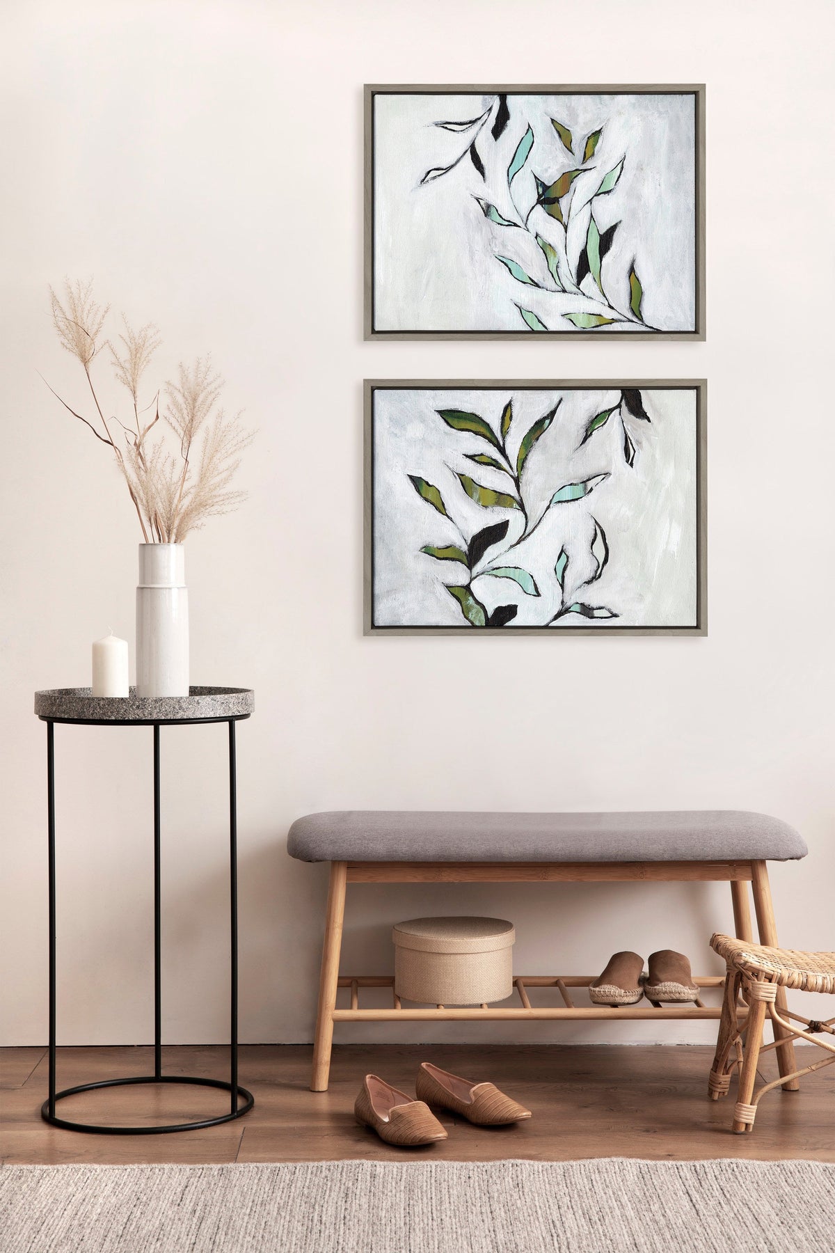 Sylvie Branch I and II Framed Canvas Art Set of 2 by Nikita Jariwala