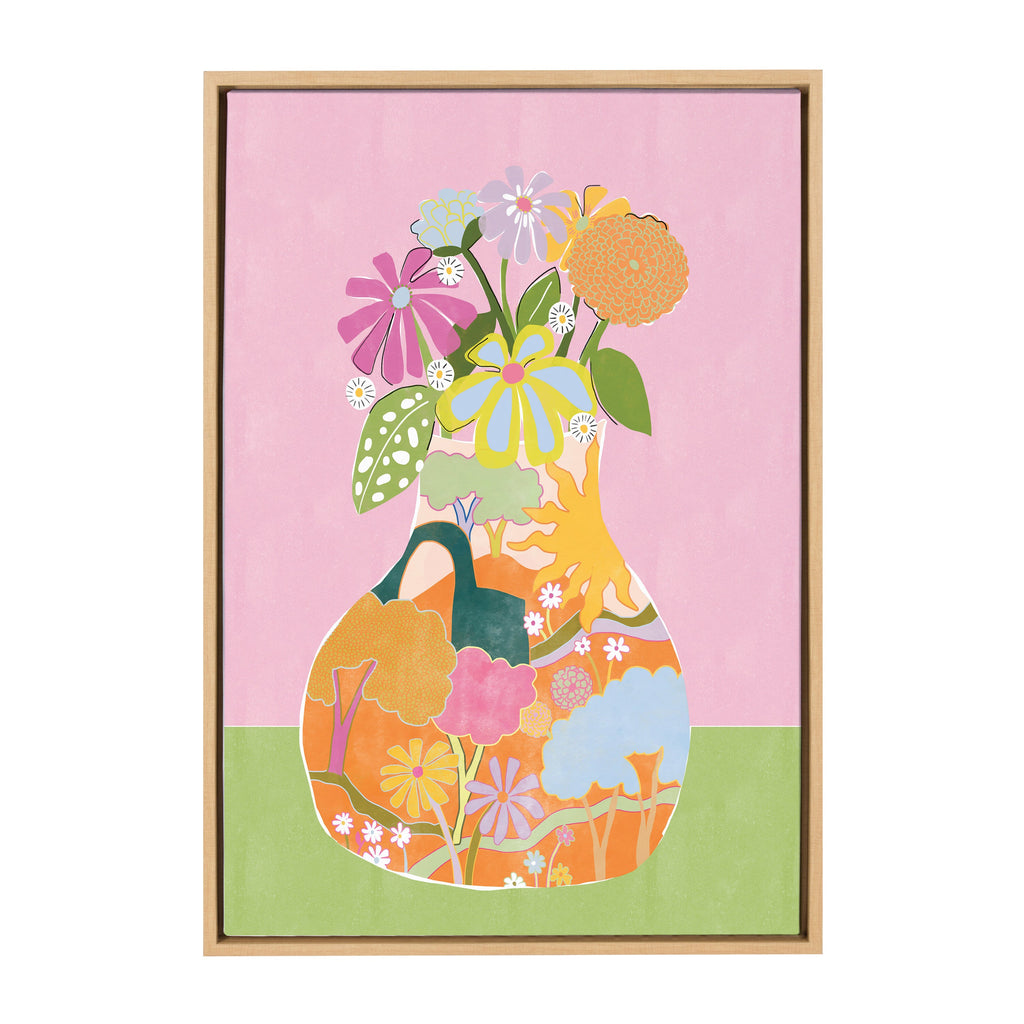 Sylvie Miracle Vase Framed Canvas by Alja Horvat