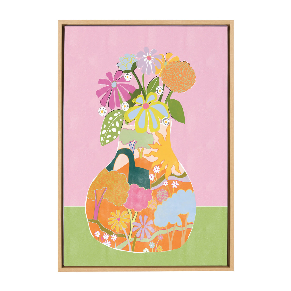 Sylvie Miracle Vase Framed Canvas by Alja Horvat