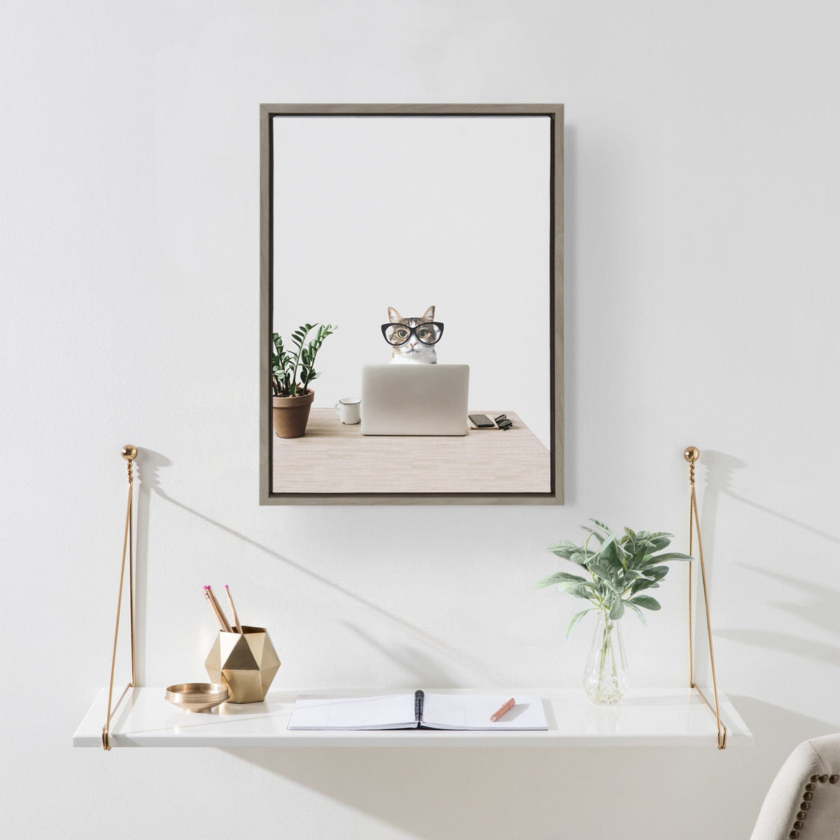 Sylvie I’m Cathy, I work in Accounting Framed Canvas by The Creative Bunch Studio