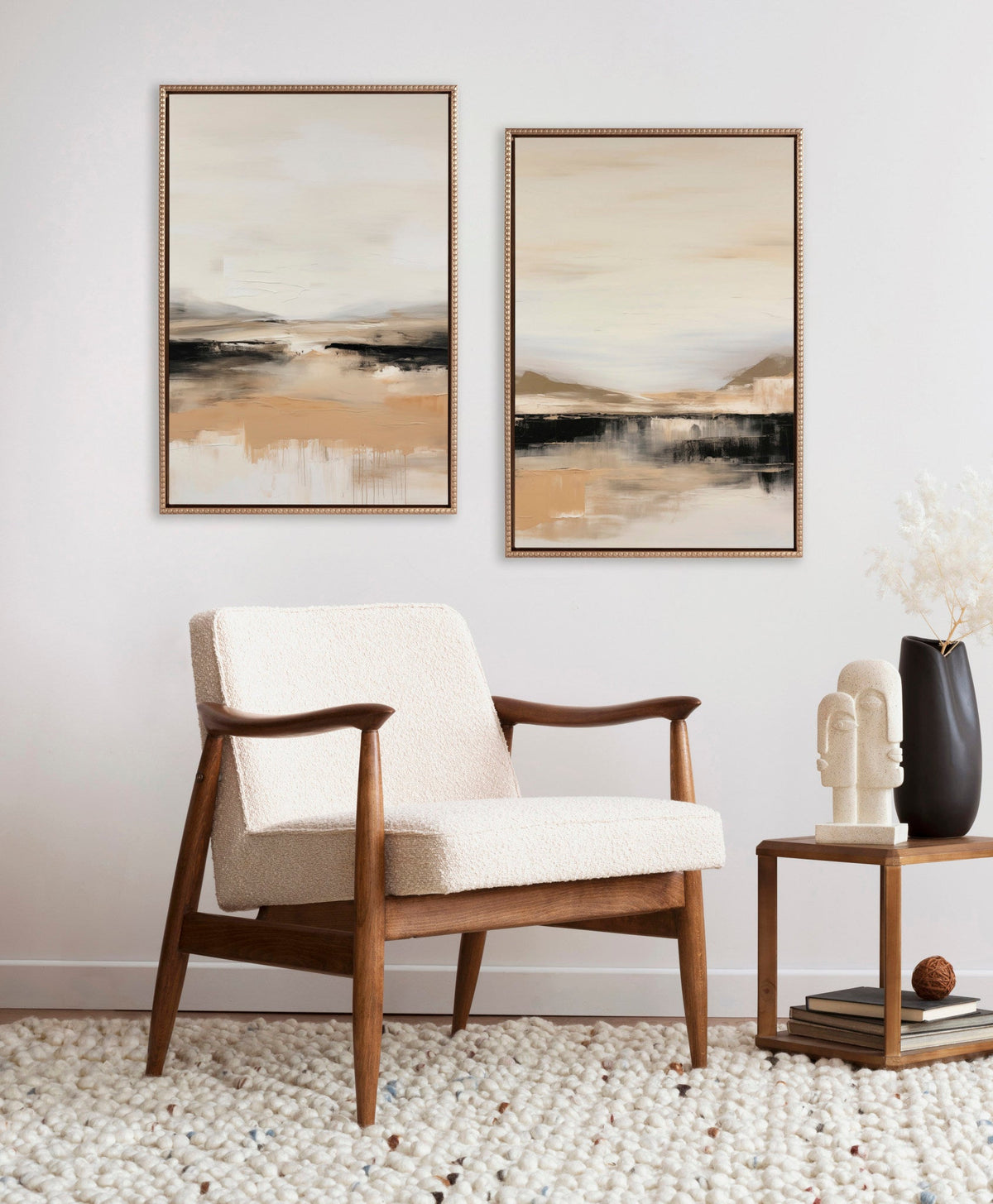 Sylvie Beaded Peaceful Landscape I and II Framed Canvas Art Set of 2 by Amy Lighthall