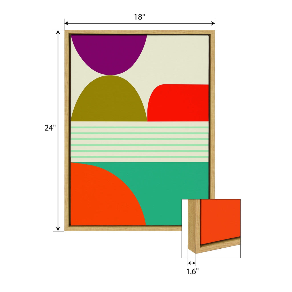Sylvie Mid Century Modern Patterns Framed Canvas Set of 2 by Rachel Lee of My Dream Wall