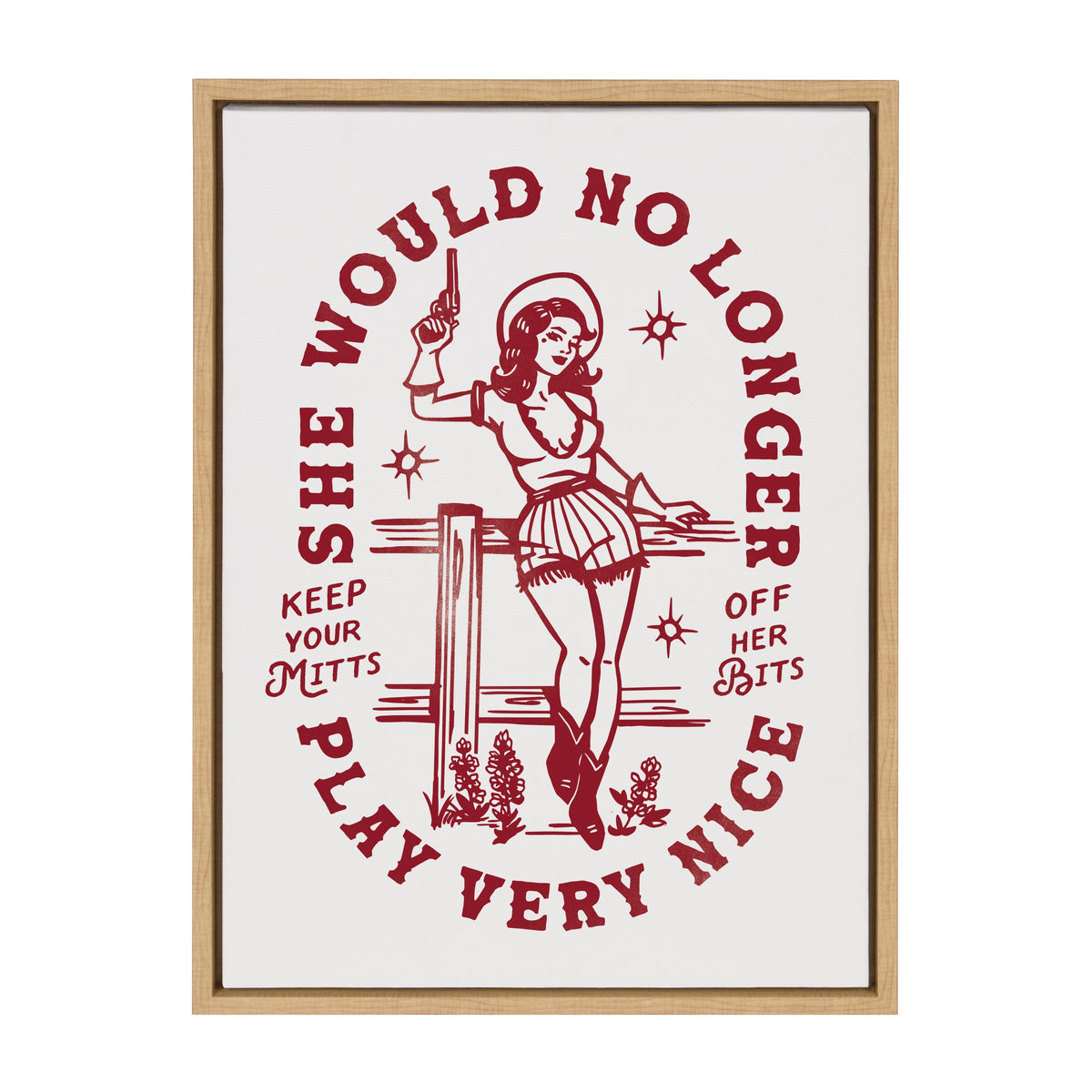 Sylvie Mitts Off Framed Canvas by The Whiskey Ginger