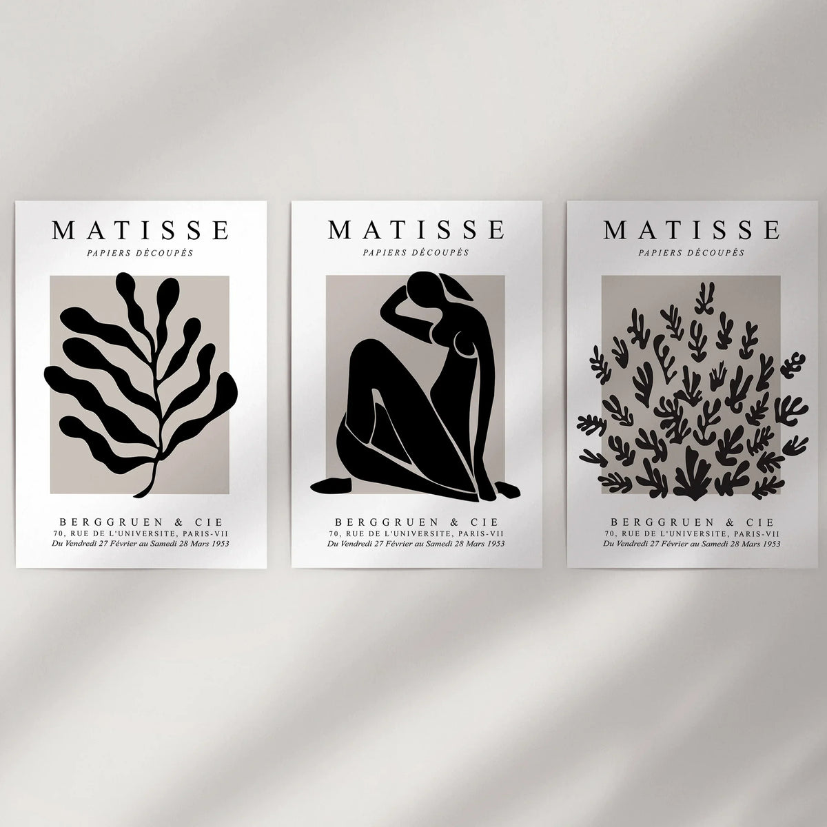 Matisse Posters Set of 3. Minimalist Botanical, Figure Prints
