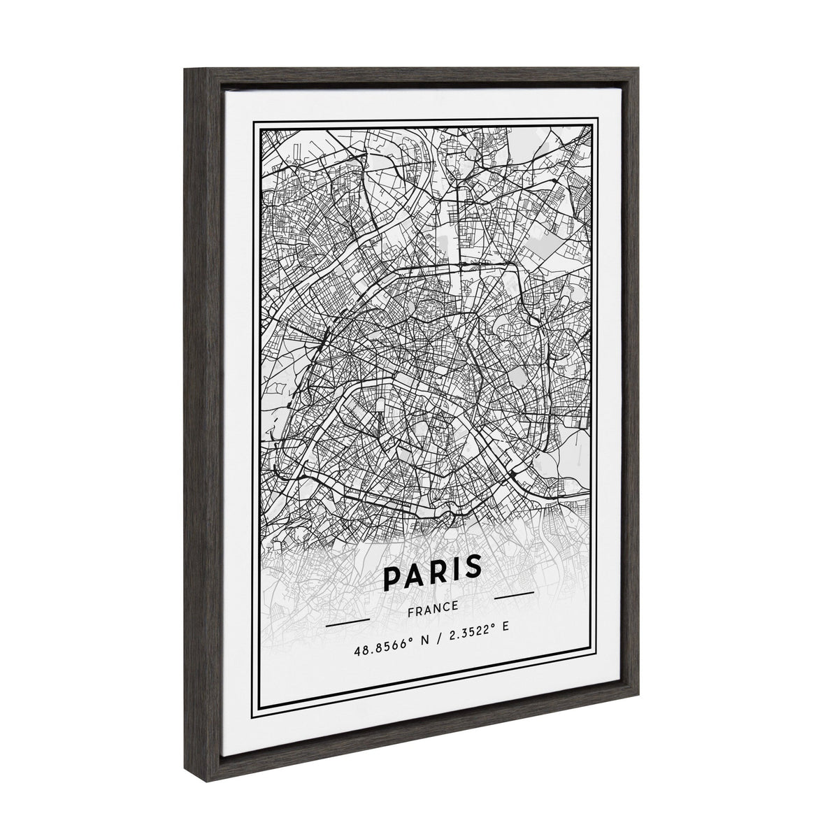 Sylvie Paris Modern Map Framed Canvas by Jake Goossen