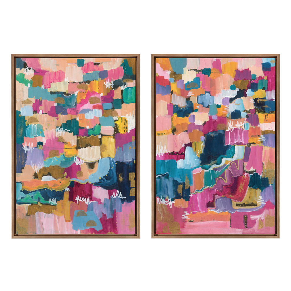 Sylvie Applause Framed Canvas Set of 2 by Leah Nadeau