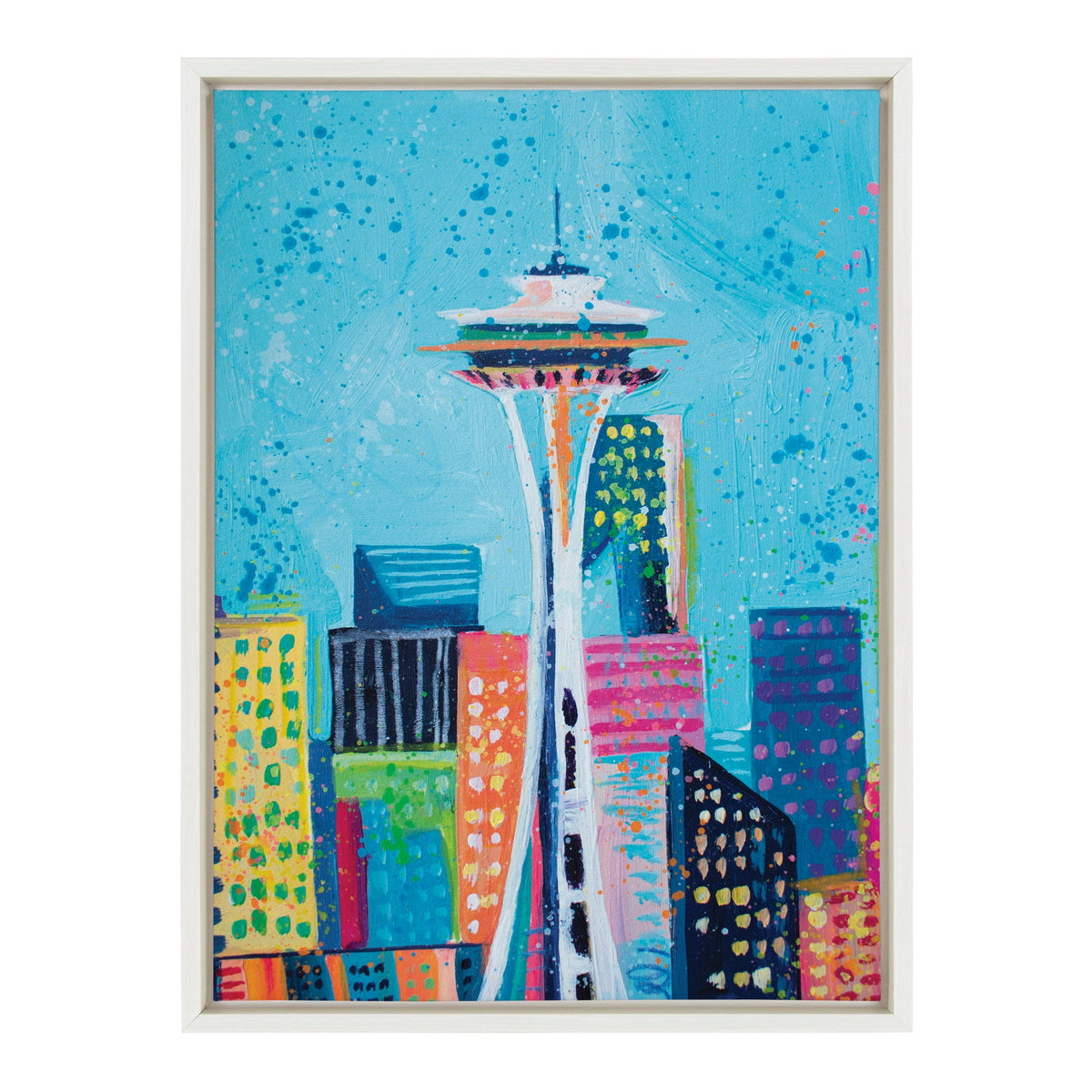 Sylvie Seattle Space Needle Framed Canvas by Rachel Christopoulos