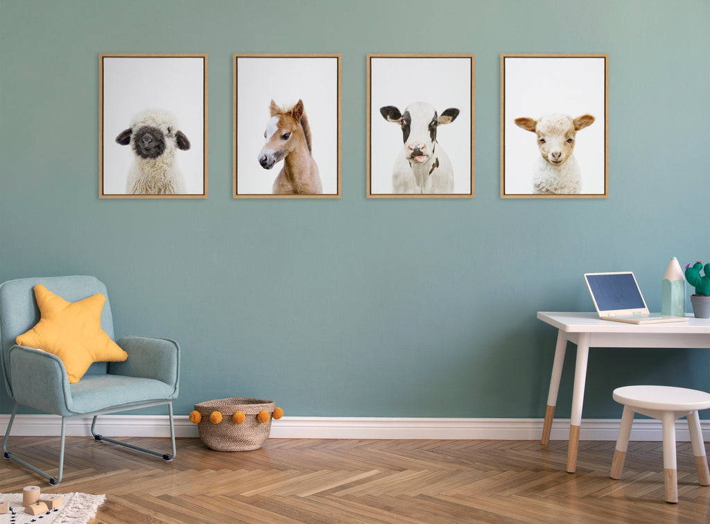 Sylvie Animal Studio Black Nosed Sheep Framed Canvas by Amy Peterson Art Studio