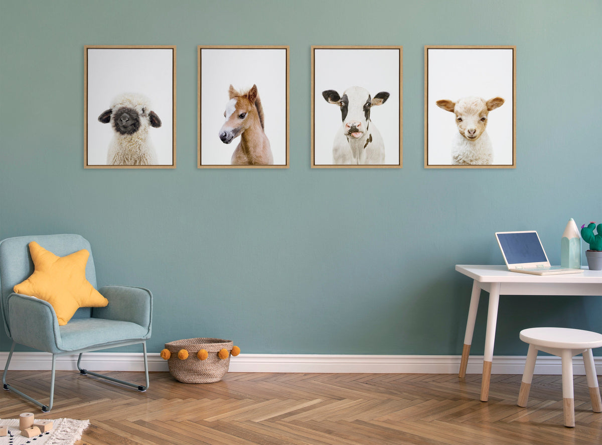 Sylvie Animal Studio Black Nosed Sheep Framed Canvas by Amy Peterson Art Studio