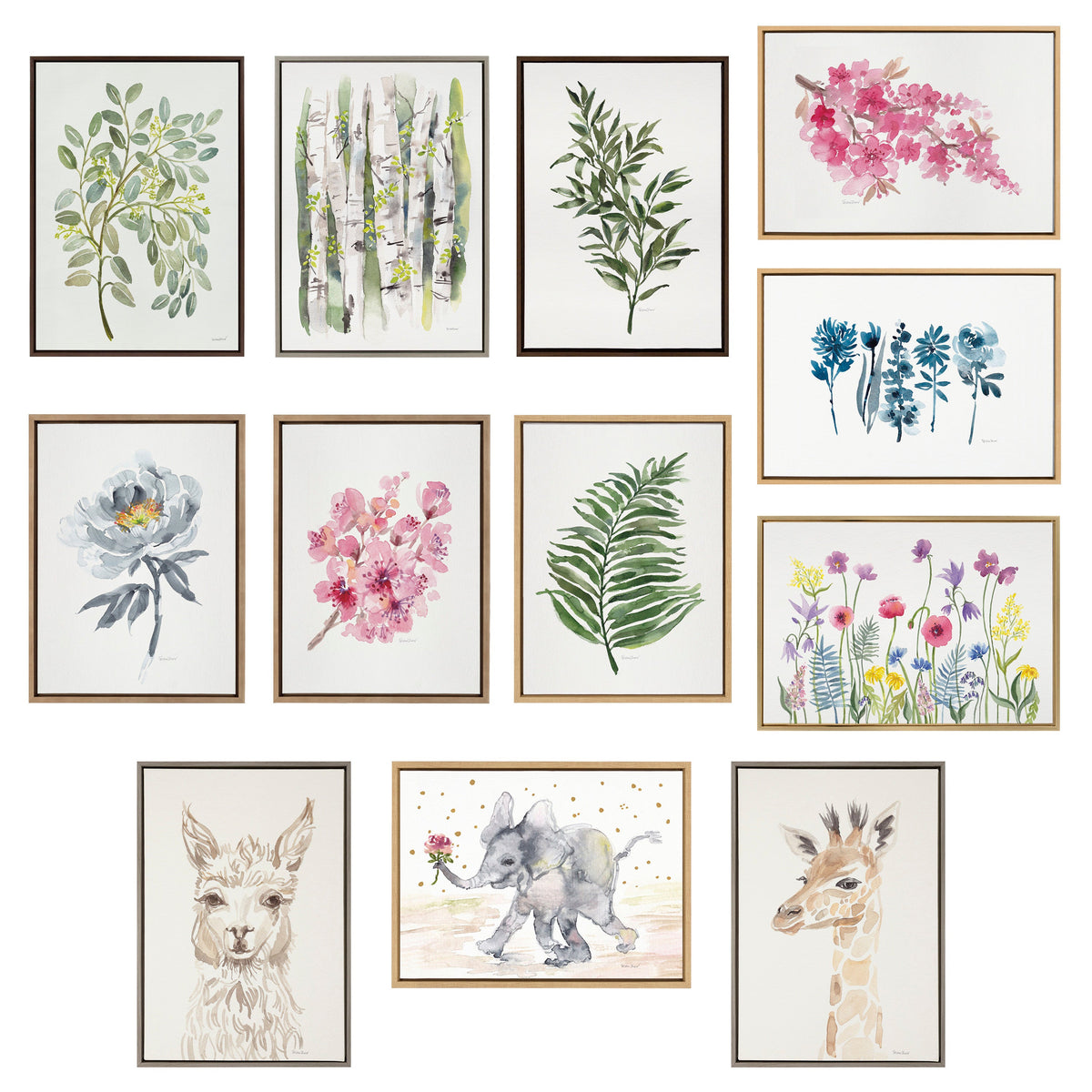 Sylvie Pale Leaves Framed Canvas by Patricia Shaw