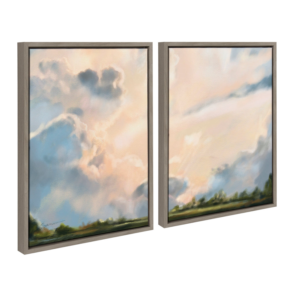 Sylvie Clouds Framed Canvas Set of 2 by Mary Sparrow