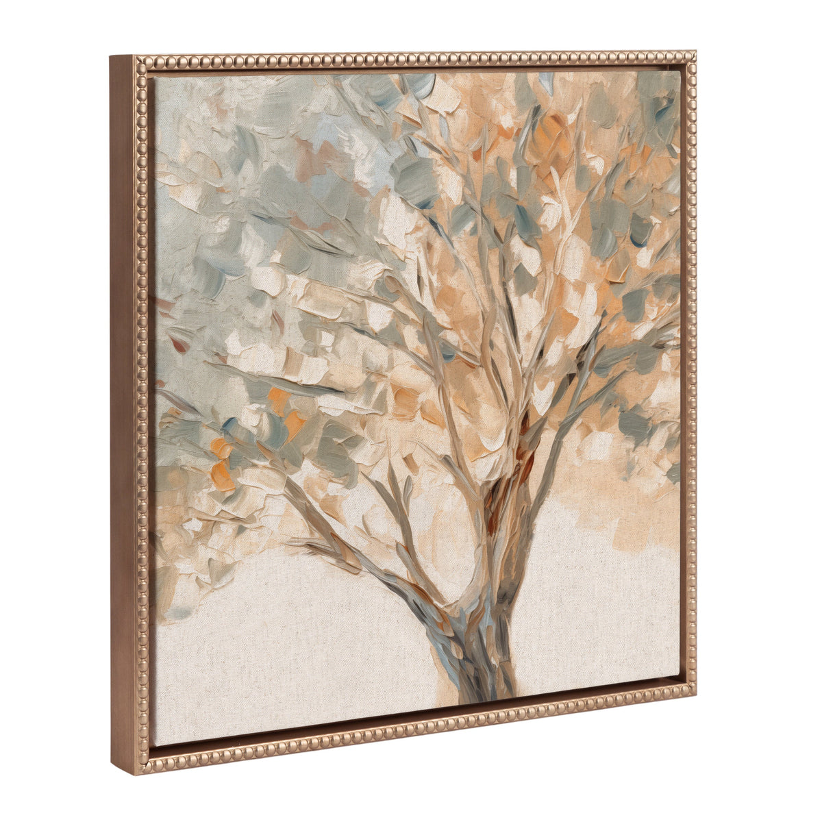 Sylvie Beaded Mediterranean Tree Framed Canvas by The Creative Bunch Studio