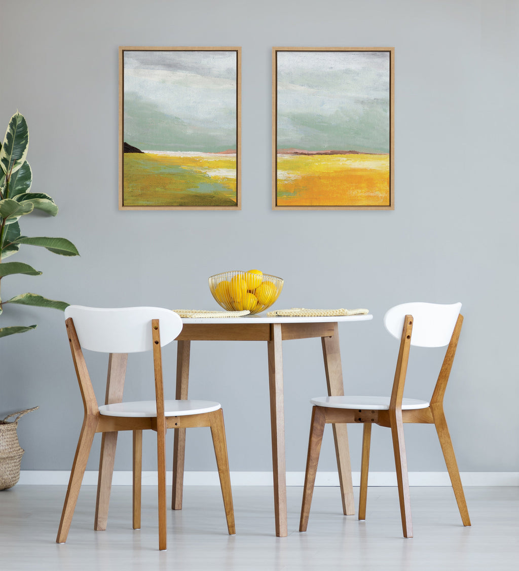 Sylvie Golden Root Lake I and II Framed Canvas Art Set of 2 by Nikita Jariwala