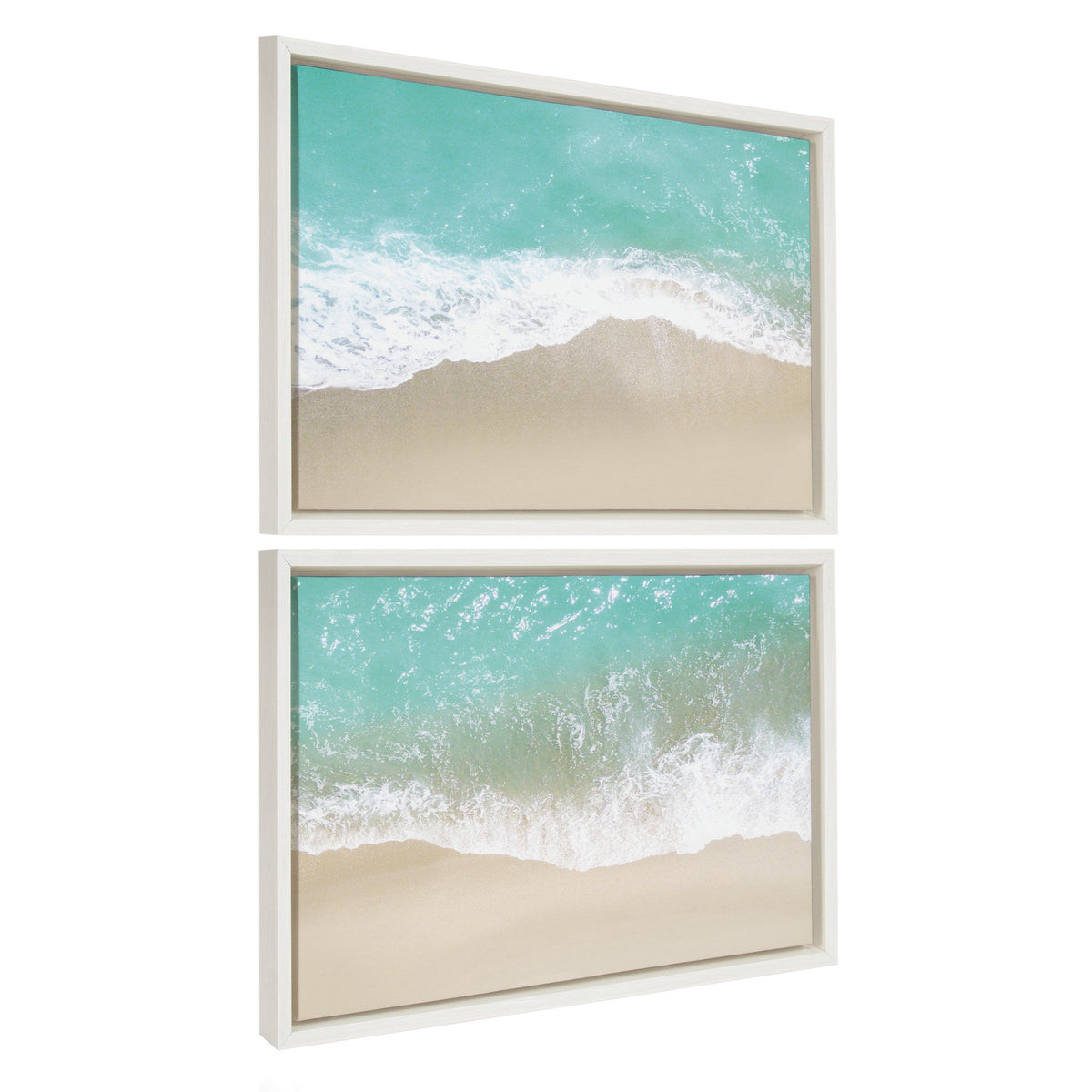 Sylvie Ocean Beach Fantasy Left and Right Framed Canvas Set of 2 by The Creative Bunch Studio