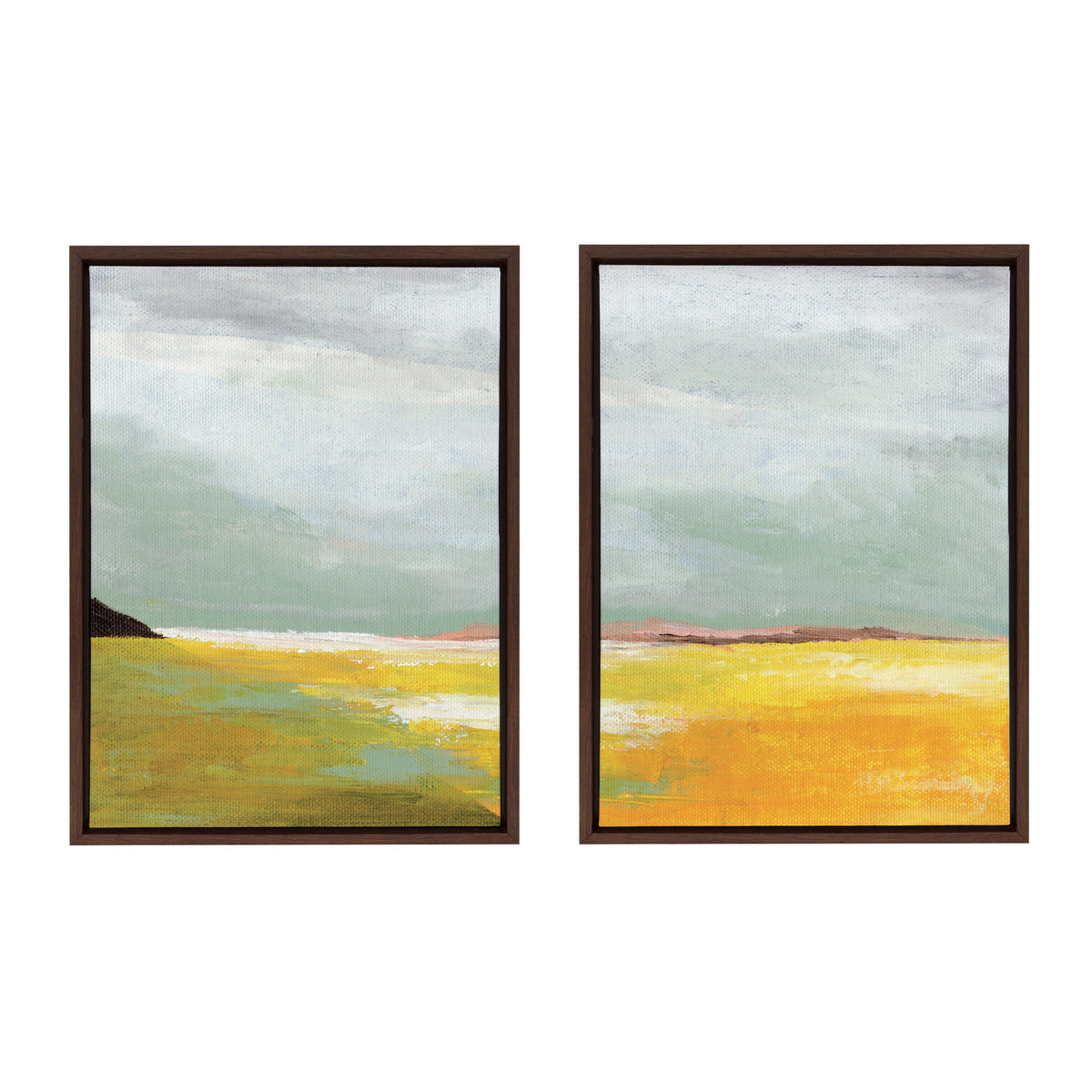 Sylvie Golden Root Lake I and II Framed Canvas Art Set of 2 by Nikita Jariwala