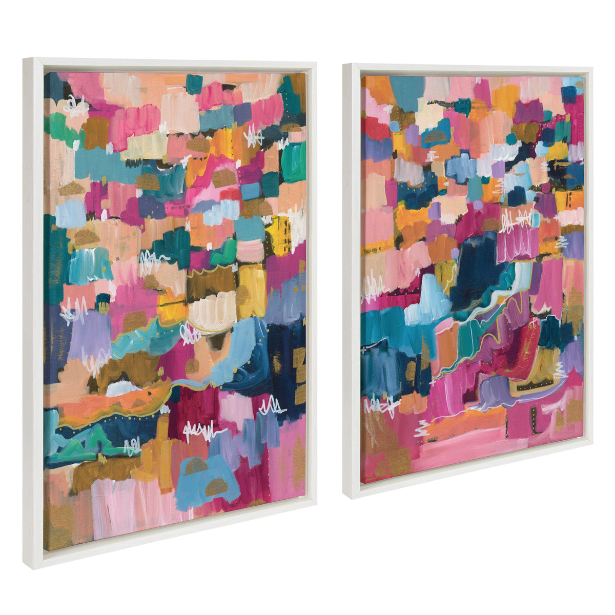Sylvie Applause Framed Canvas Set of 2 by Leah Nadeau