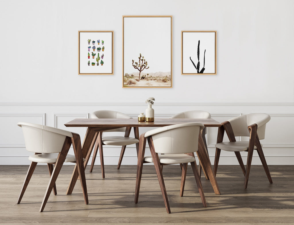 Sylvie Lone Joshua Tree, Group of Cacti and Film Grain Cactus 1 Framed Canvas Art Set of 3 by Various Artists