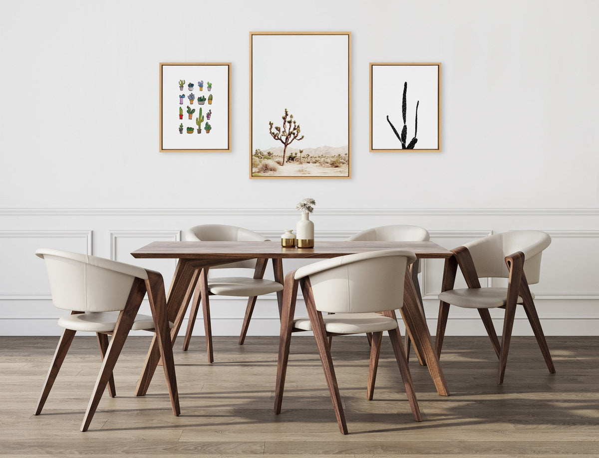 Sylvie Lone Joshua Tree, Group of Cacti and Film Grain Cactus 1 Framed Canvas Art Set of 3 by Various Artists