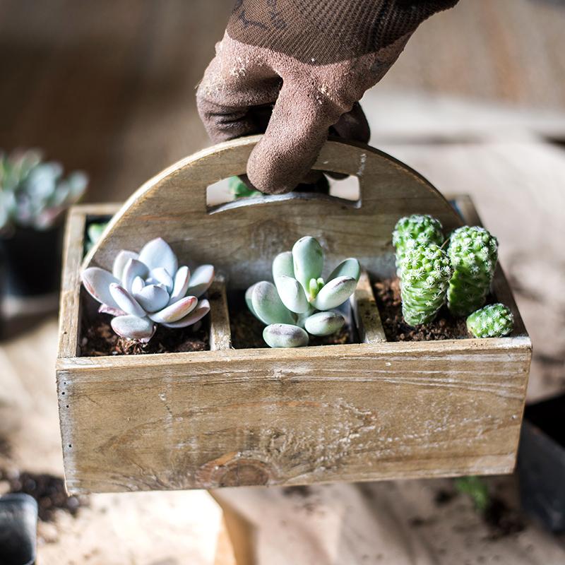 Wooden Basket with Carry Handle