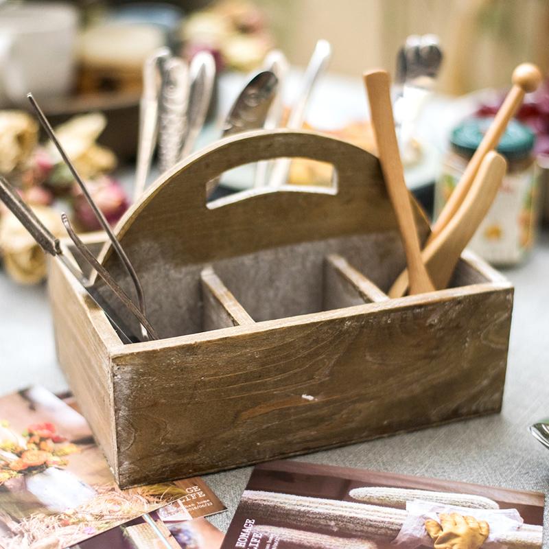 Wooden Basket with Carry Handle